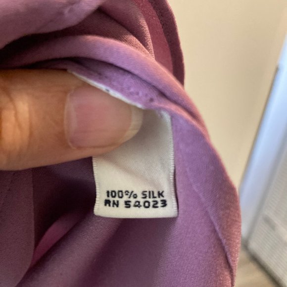 100% Silk Ruffle Blouse Tank Top – Banana Republic Mauve XS - Picture 5 of 9